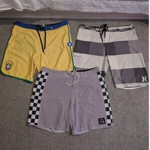 Lot Of 3 Men's Shorts Size 36. Quicksilver, Hurley